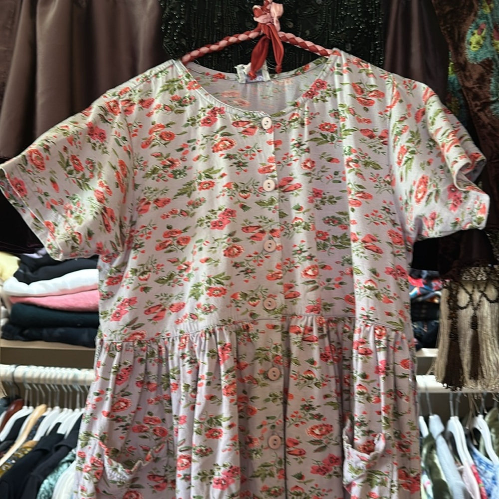 April Cornell Babydoll Dress Spring Flowers Size Small